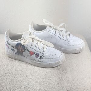 Nike Air Force 1 Custom Lil Uzi Vert Art Sneakers Women’s 7.5 White